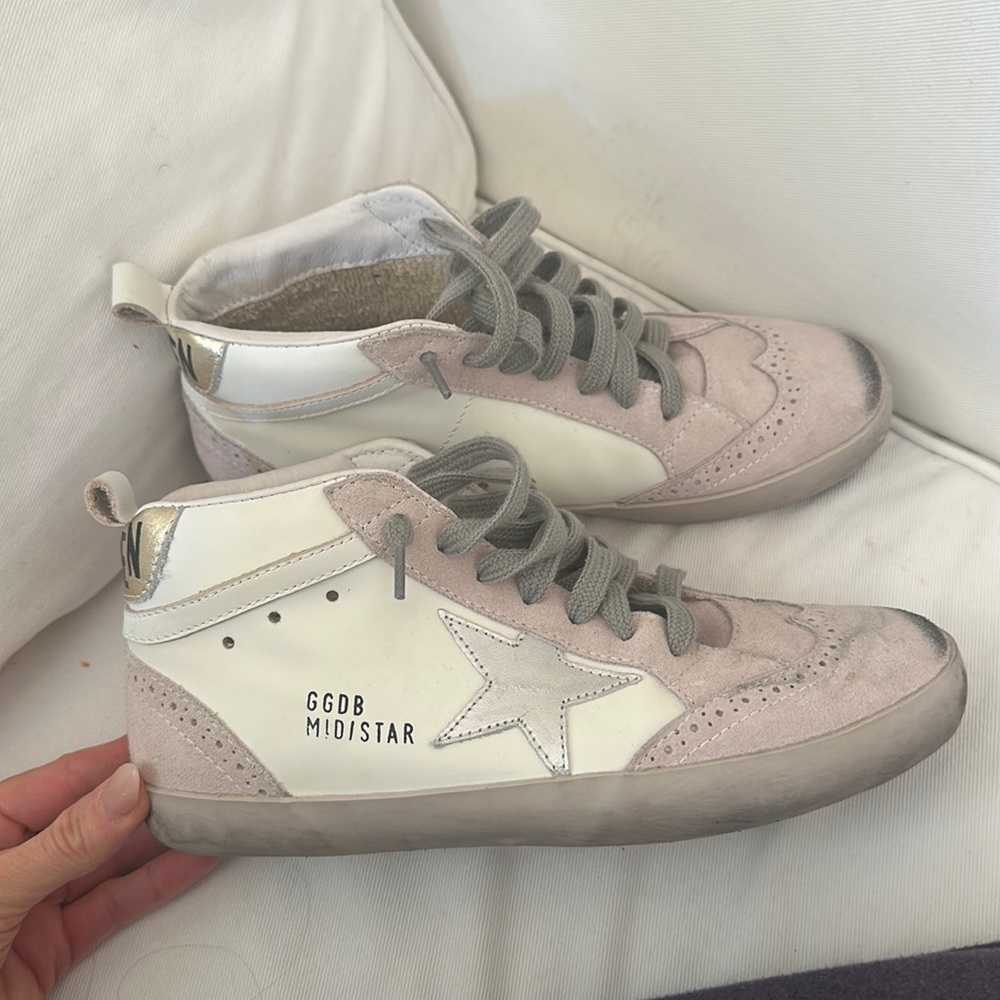 Golden Goose, GGDB, midistar, white, pink & grey